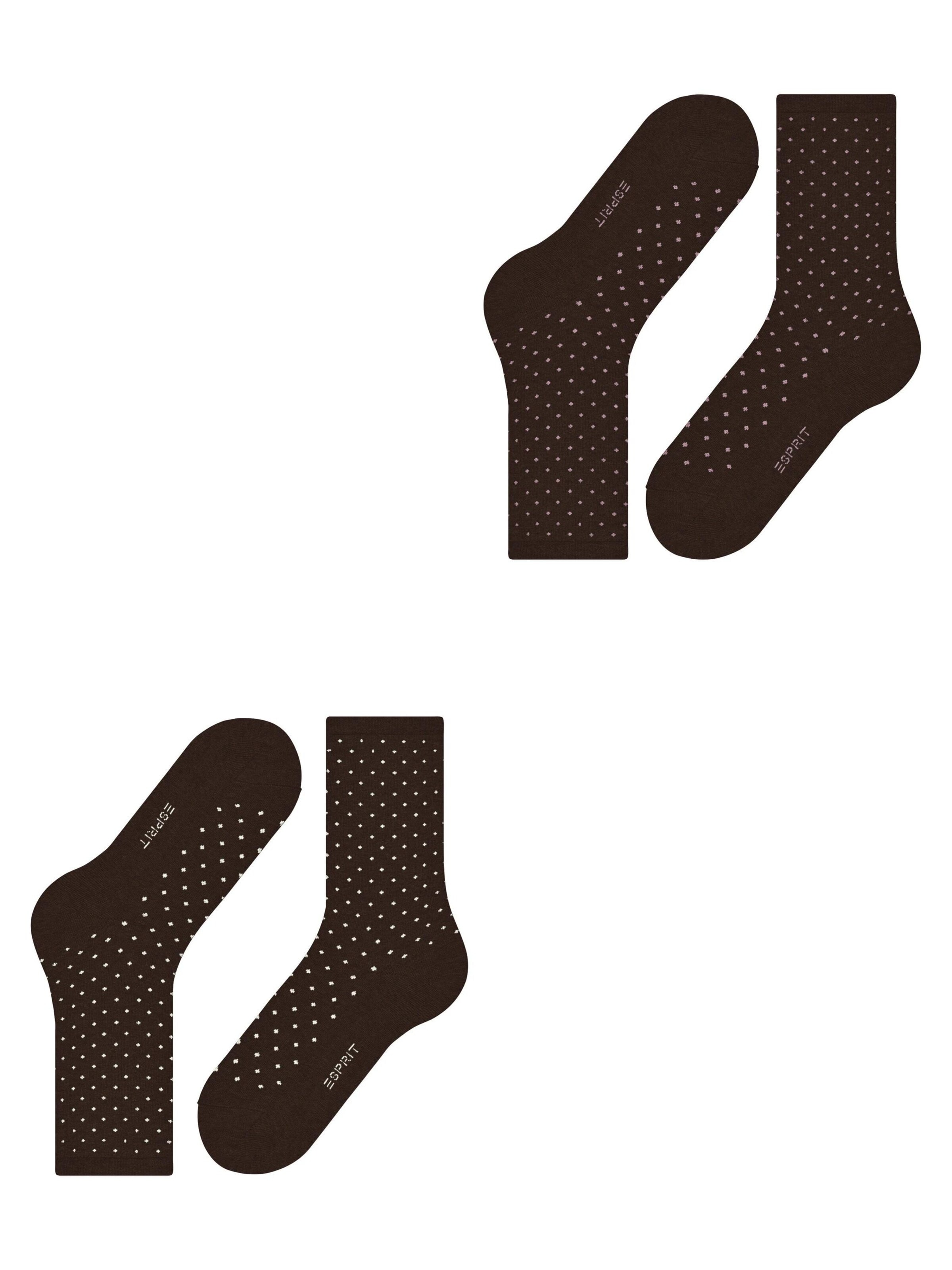 ESPRIT Socks 'Fine Dot 2-Pack' in Brown