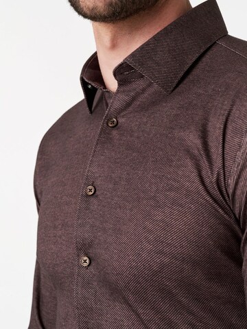 DESOTO Slim fit Button Up Shirt in Brown