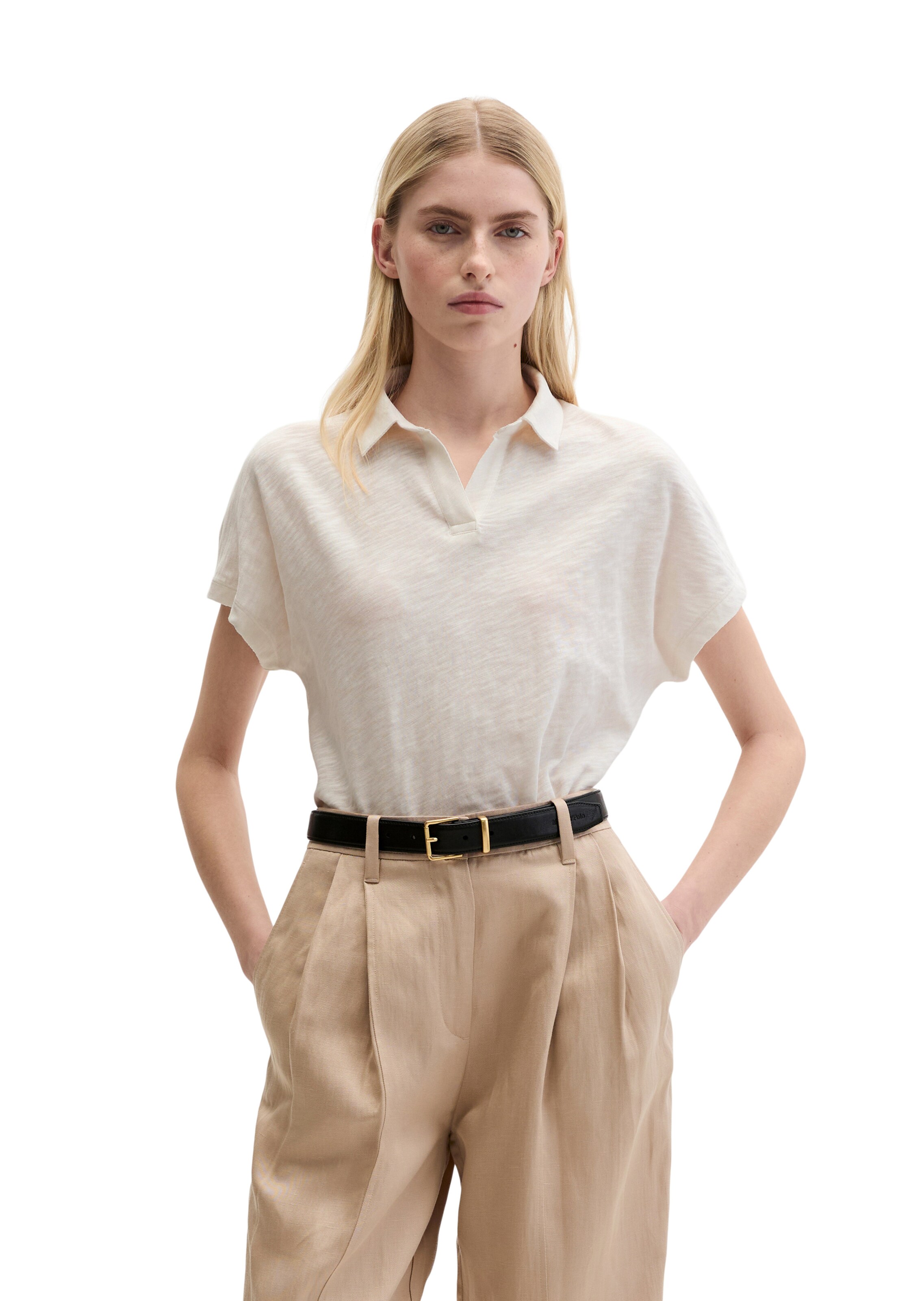 T-shirt Marc O'Polo en beige : devant