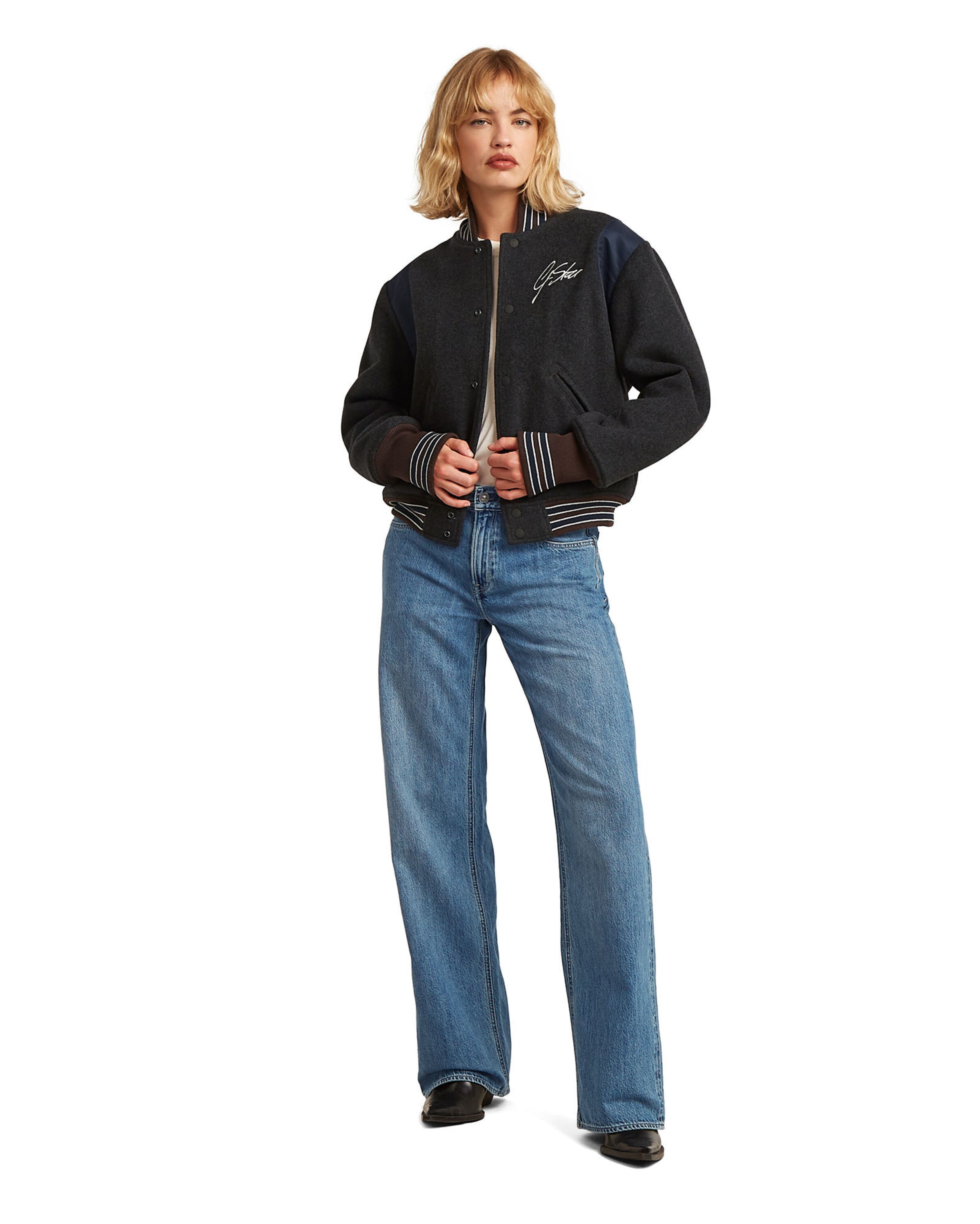 G-STAR Between-season jacket 'Cropped Varsity' in Grey