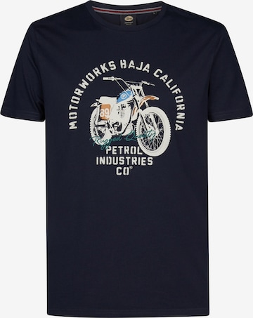 T-Shirt Petrol Industries en bleu : devant