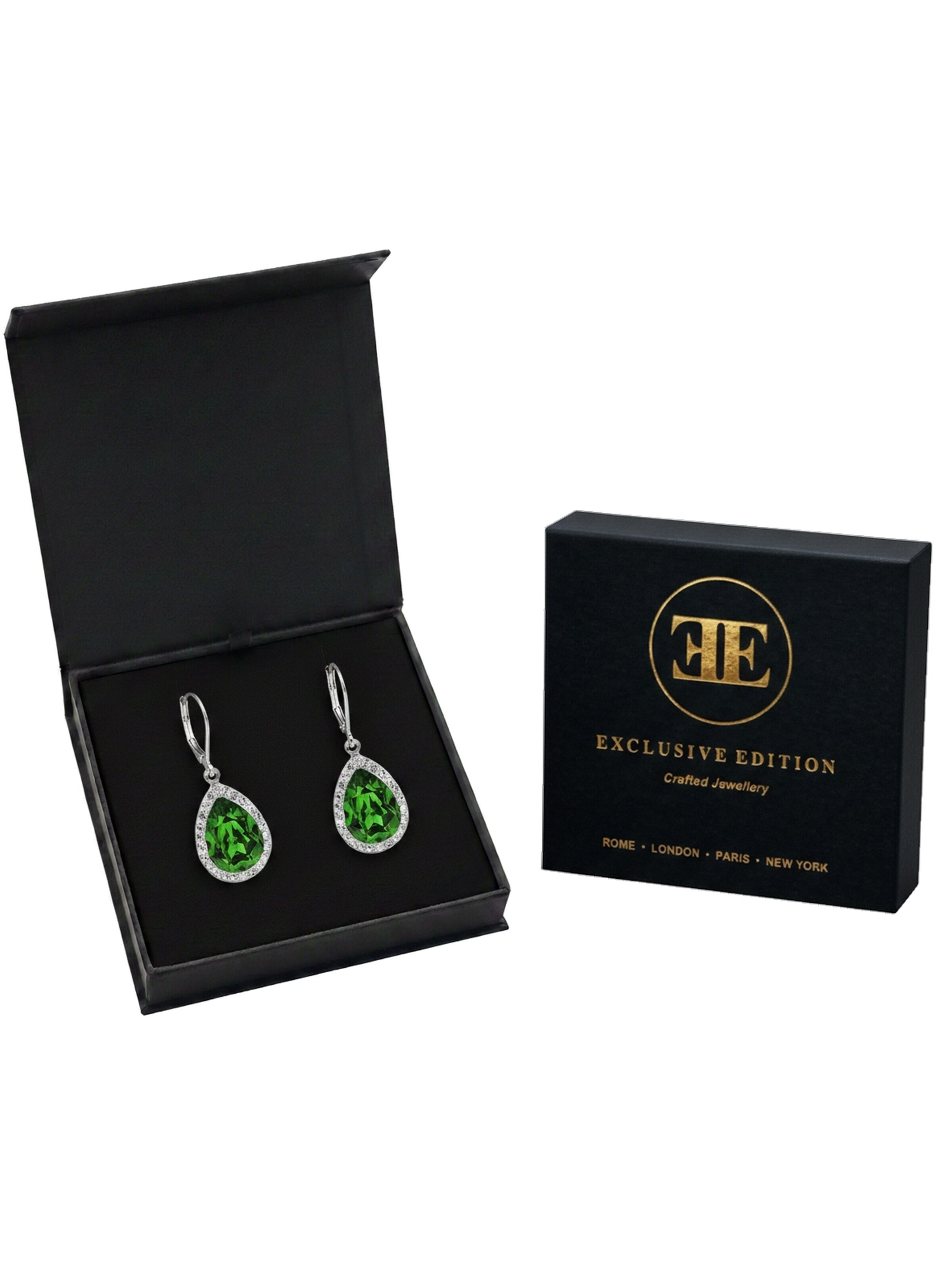 EXCLUSIVE EDITION Kolczyki 'Agidel adorned with Swarovski crystals' w kolorze zielony