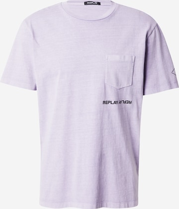 REPLAY T-shirt i lila: framsida