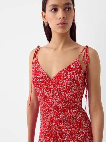 Bershka Obleka | rdeča barva