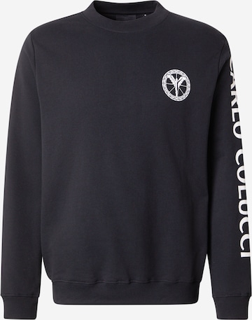Sweat-shirt Carlo Colucci en noir : devant