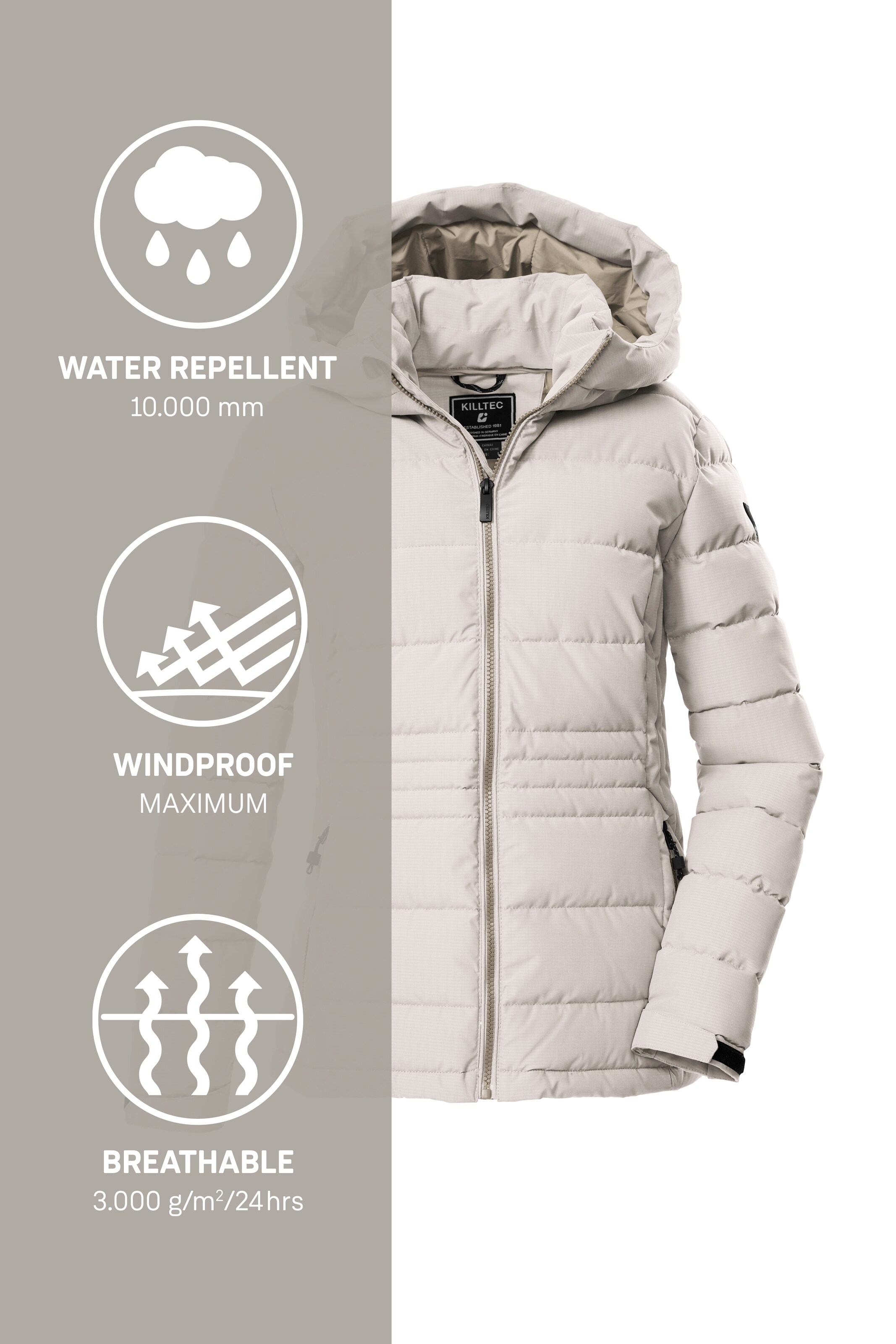 KILLTEC Outdoorjacke in Weiß