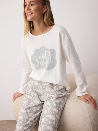 Trendyol Pyjama in hellgrau / weiß, Produktansicht