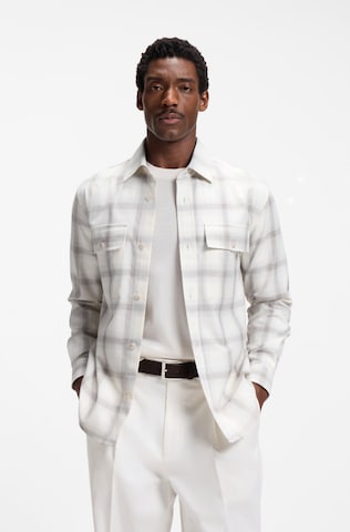 BOSS Comfort fit Button Up Shirt in White: front