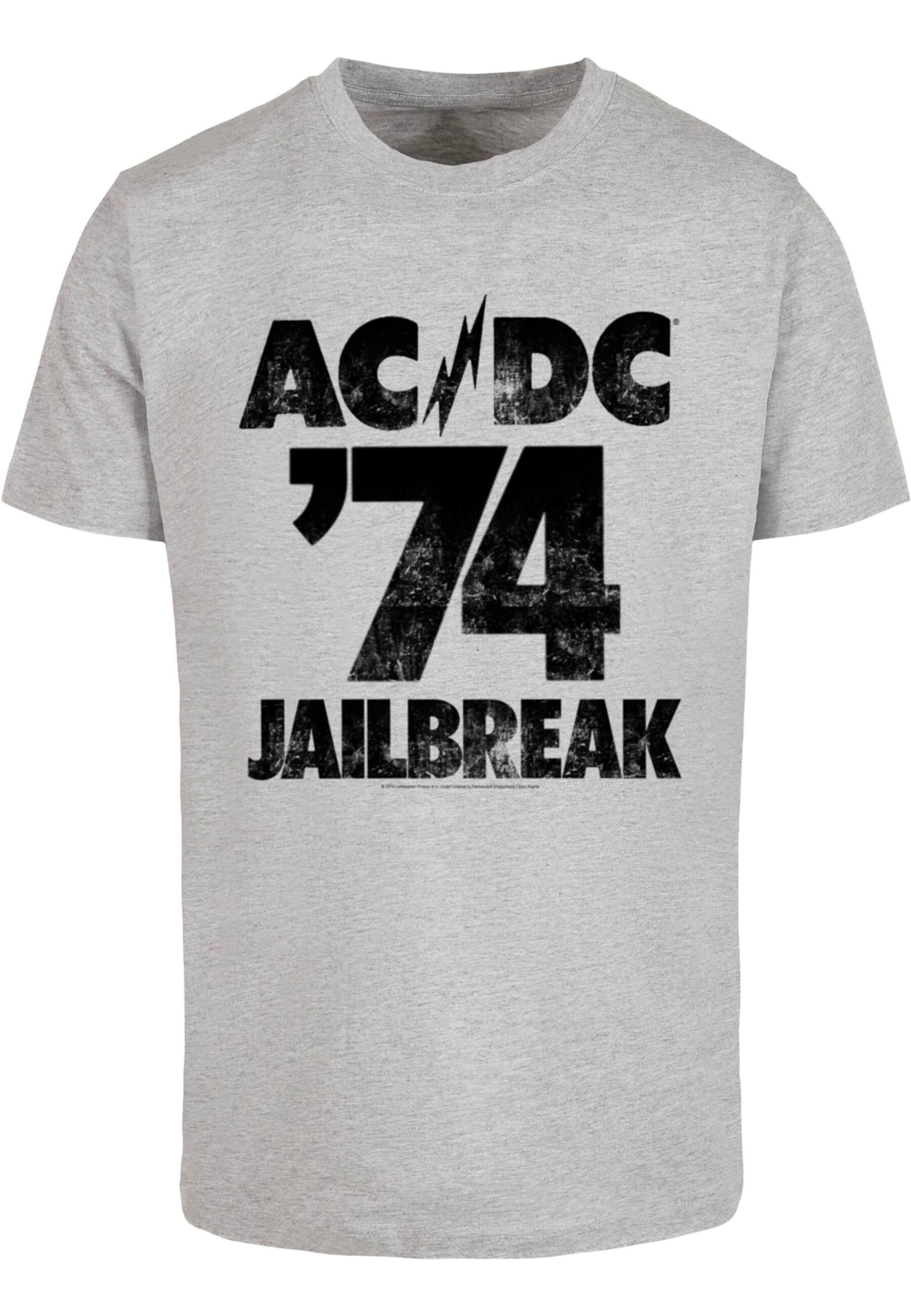 Merchcode Shirt 'ACDC - Jailbreak 74' in Grijs: voorkant