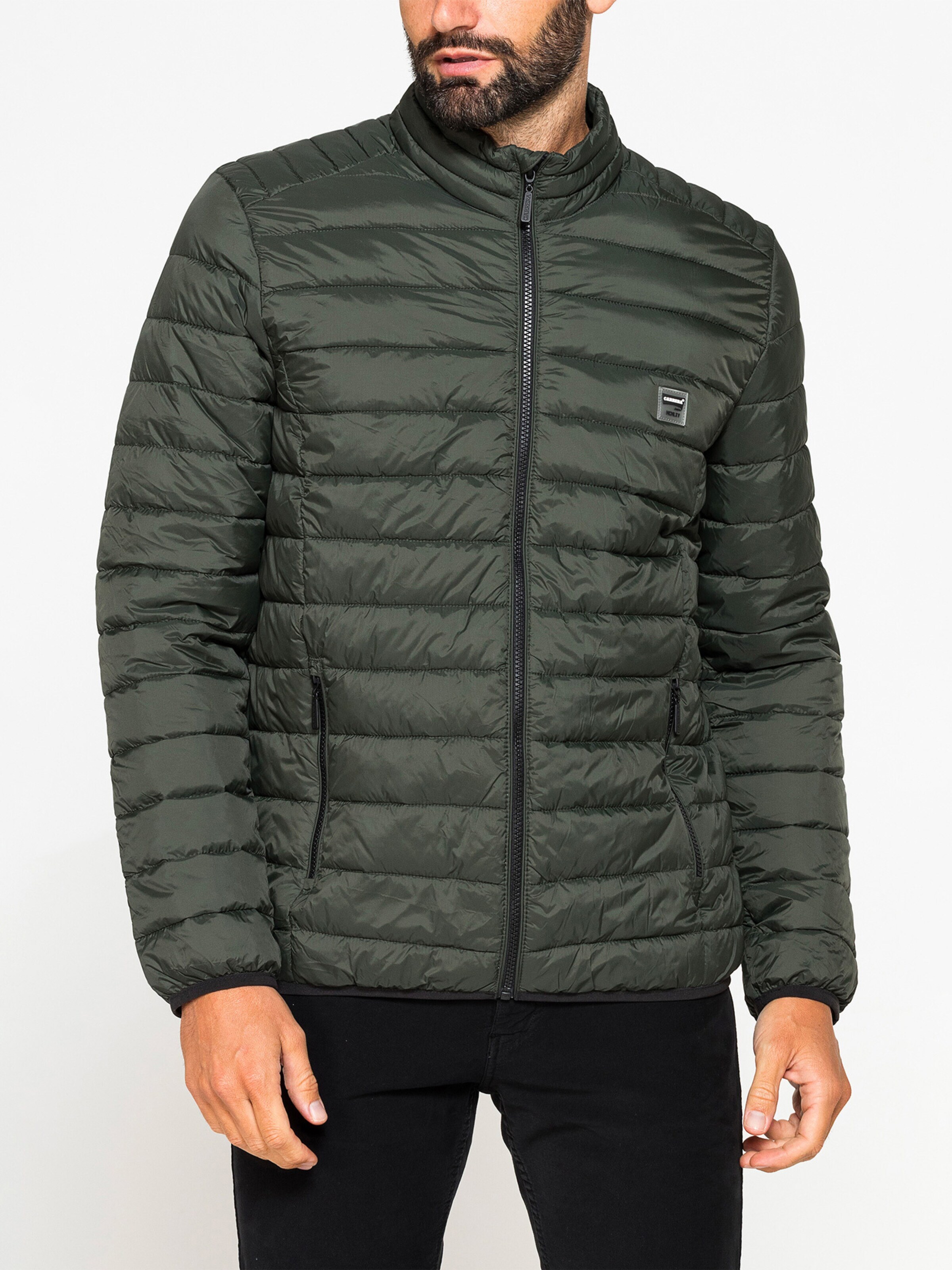 Carrera Jeans Outdoorjacke 'Upright-Collar'‌‌‌‌‌‌ in Grün: Vorderseite
