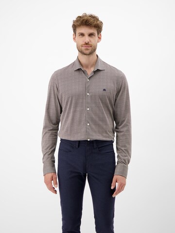 LERROS Regular fit Button Up Shirt in Brown: front