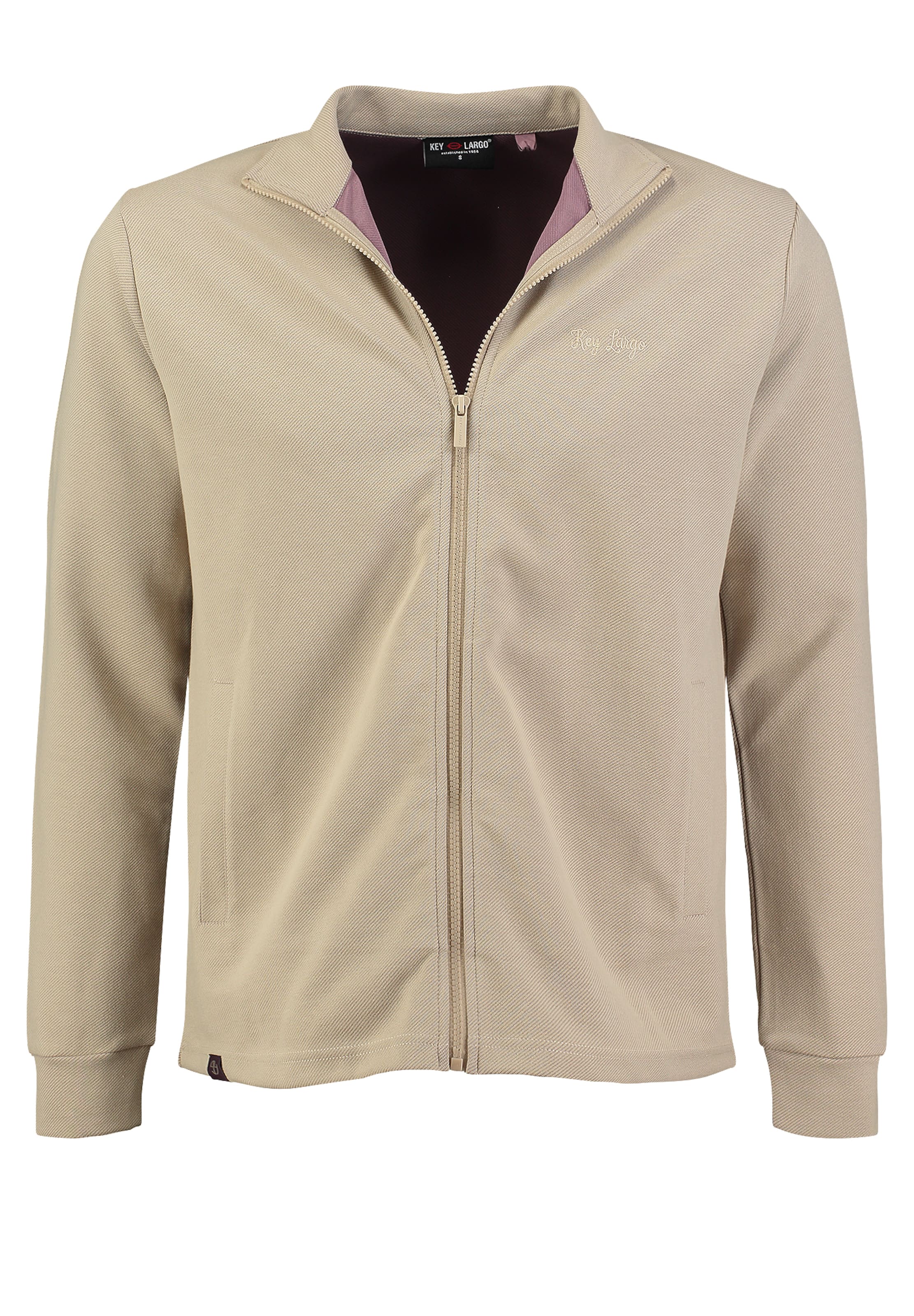 Giacca di felpa di Key Largo in beige: frontale