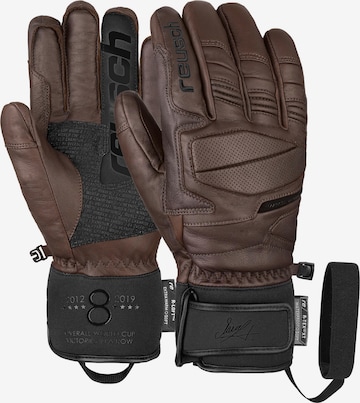REUSCH Athletic Gloves 'Marcel Hirscher R-TEX® XT' in Brown: front