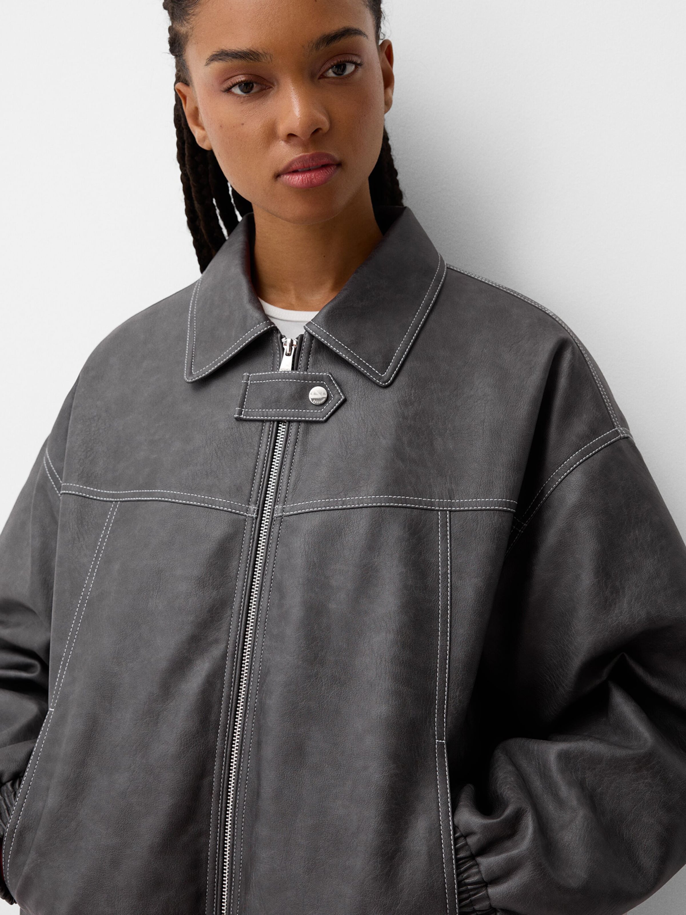 Veste mi saison Bershka en Gris ABOUT YOU