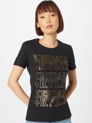 Tricou de la KENDALL + KYLIE pe negru: față