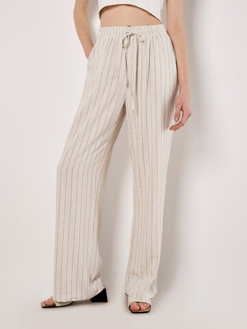 Wide Leg Pantalon Apricot en beige : devant