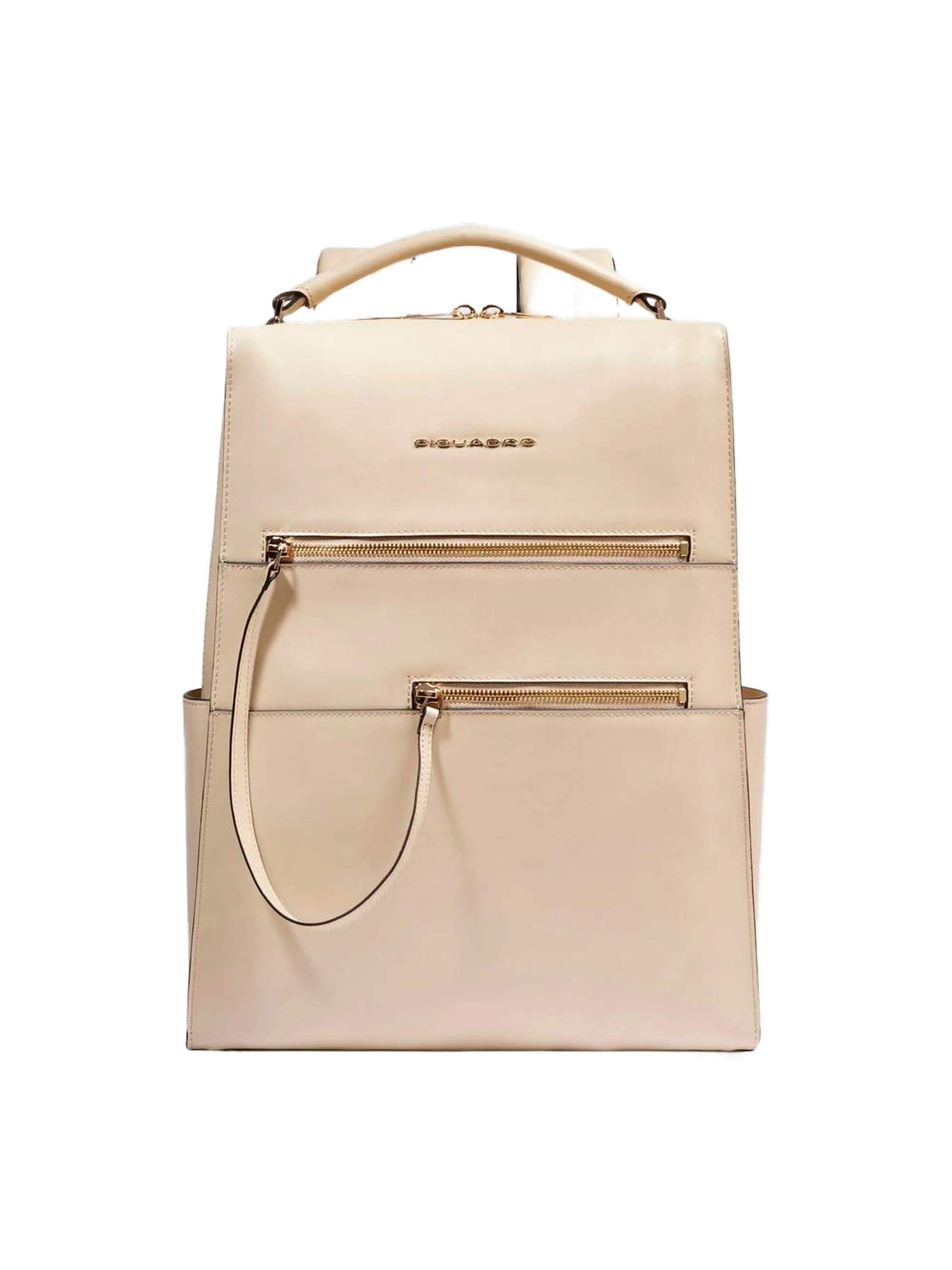 Piquadro Backpack in Beige: front