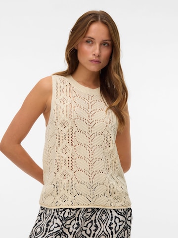 VERO MODA Knitted top 'VMMisty' in Beige: front