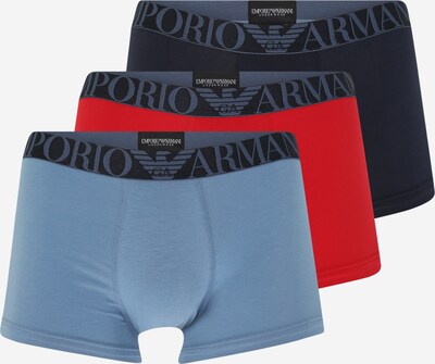 Boxer trumpikės iš Emporio Armani, spalva – tamsiai mėlyna jūros spalva / opalo / šviesiai mėlyna / raudona, Prekių apžvalga