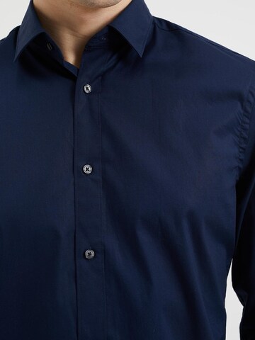 WE Fashion Slim fit Button Up Shirt in Blue