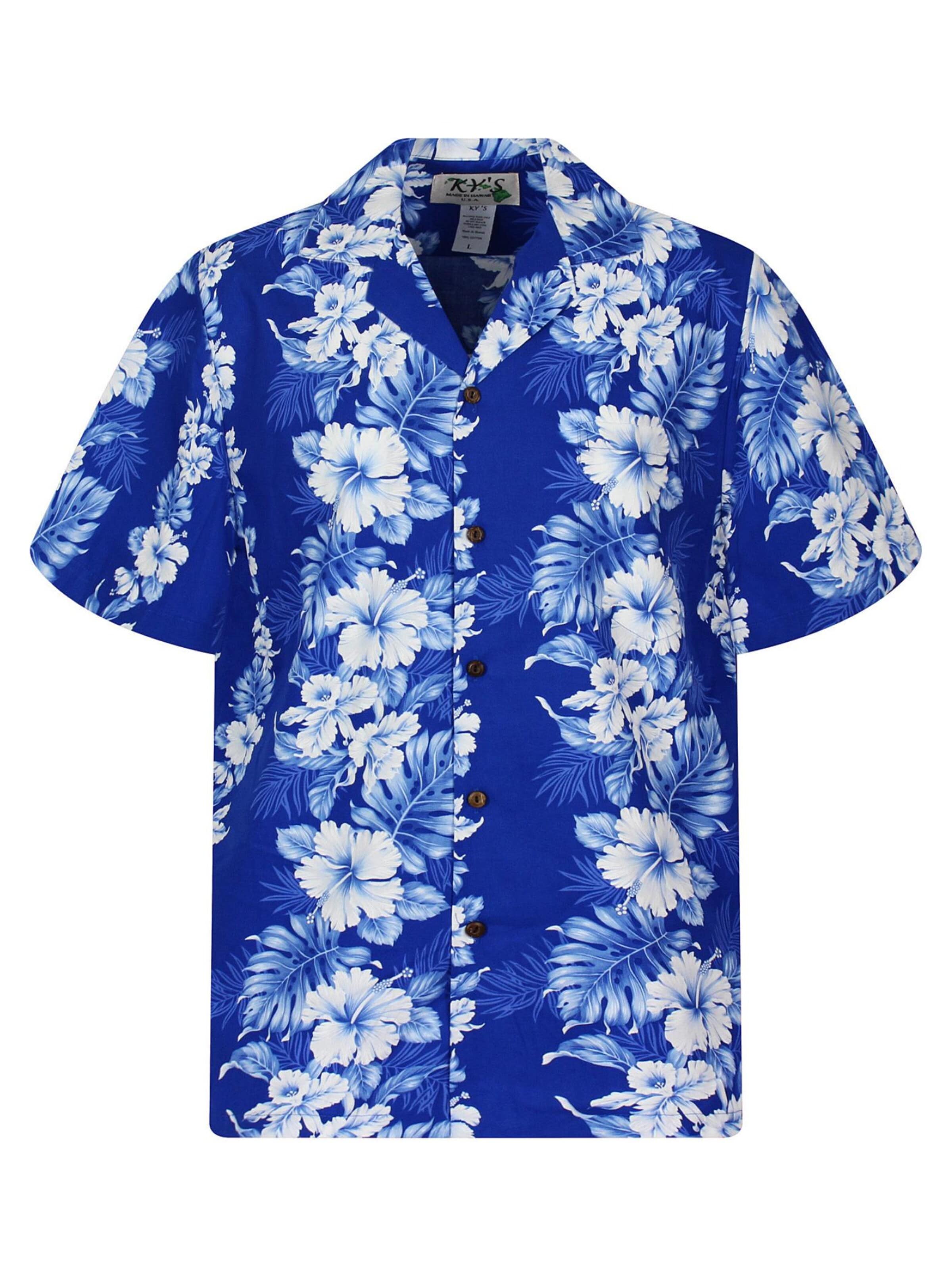 KY's Regular fit Overhemd 'Batik' in Blauw: voorkant