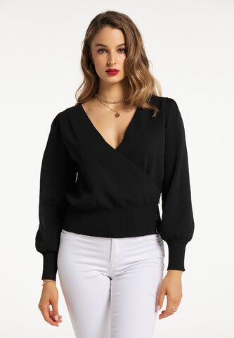 Pull-over faina en noir : devant