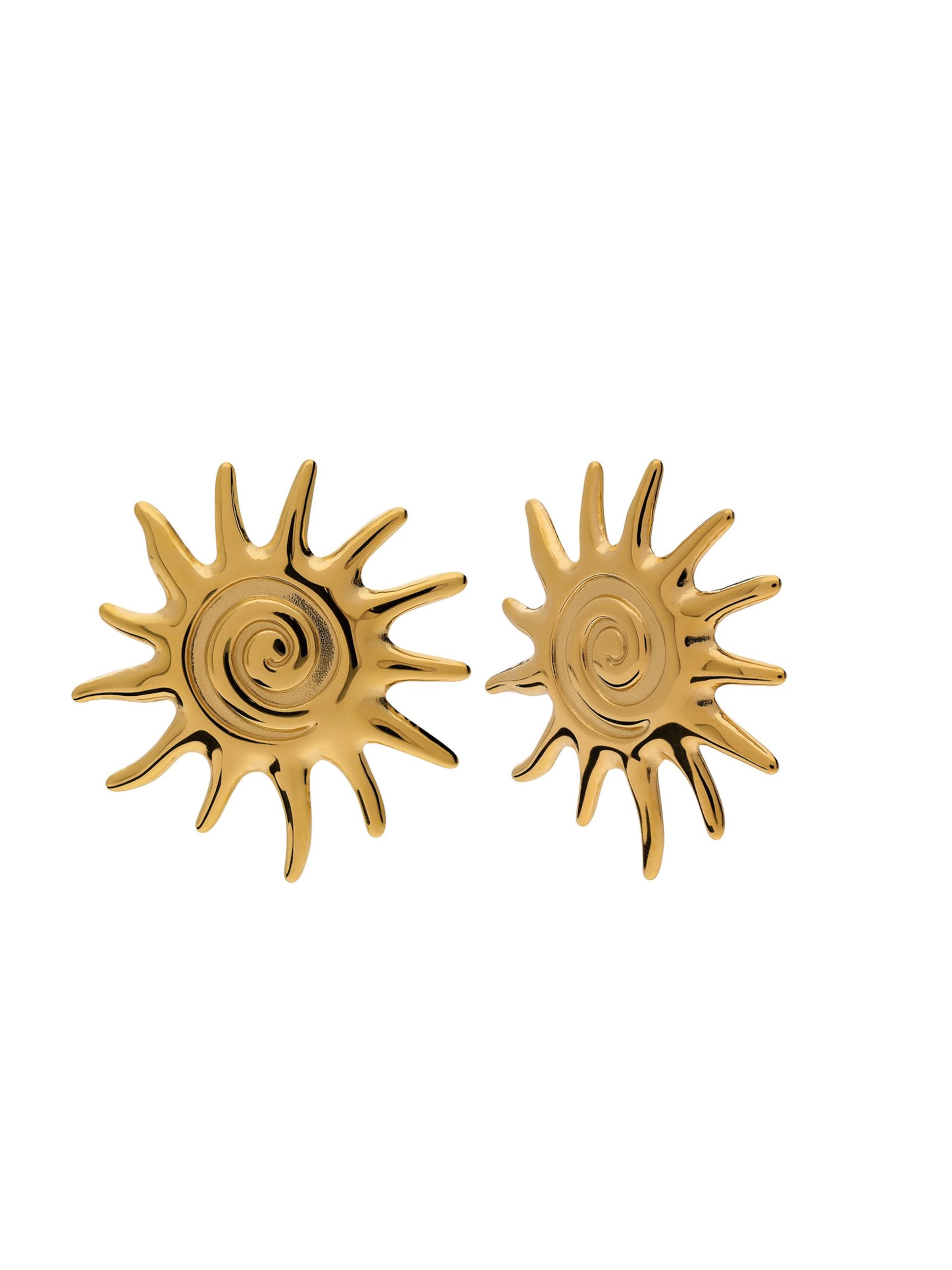 Lucardi Earrings in Gold: front