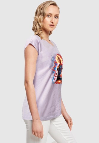 ABSOLUTE CULT T-Shirt 'Captain Marvel - Poster' in Lila