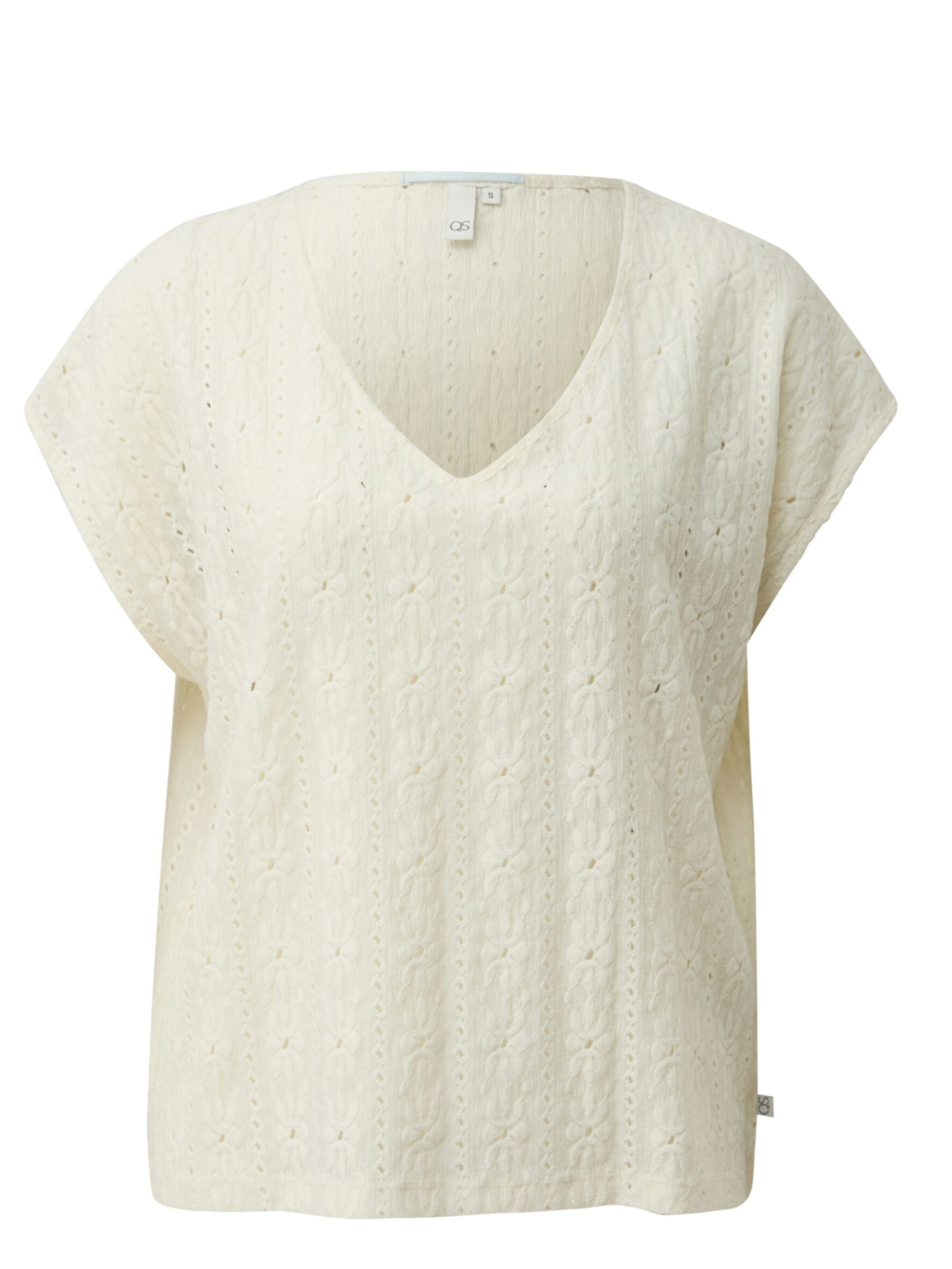 QS Shirt 'Q/S designed by - Dames t-shirt' in L in de kleur Wit, Productweergave