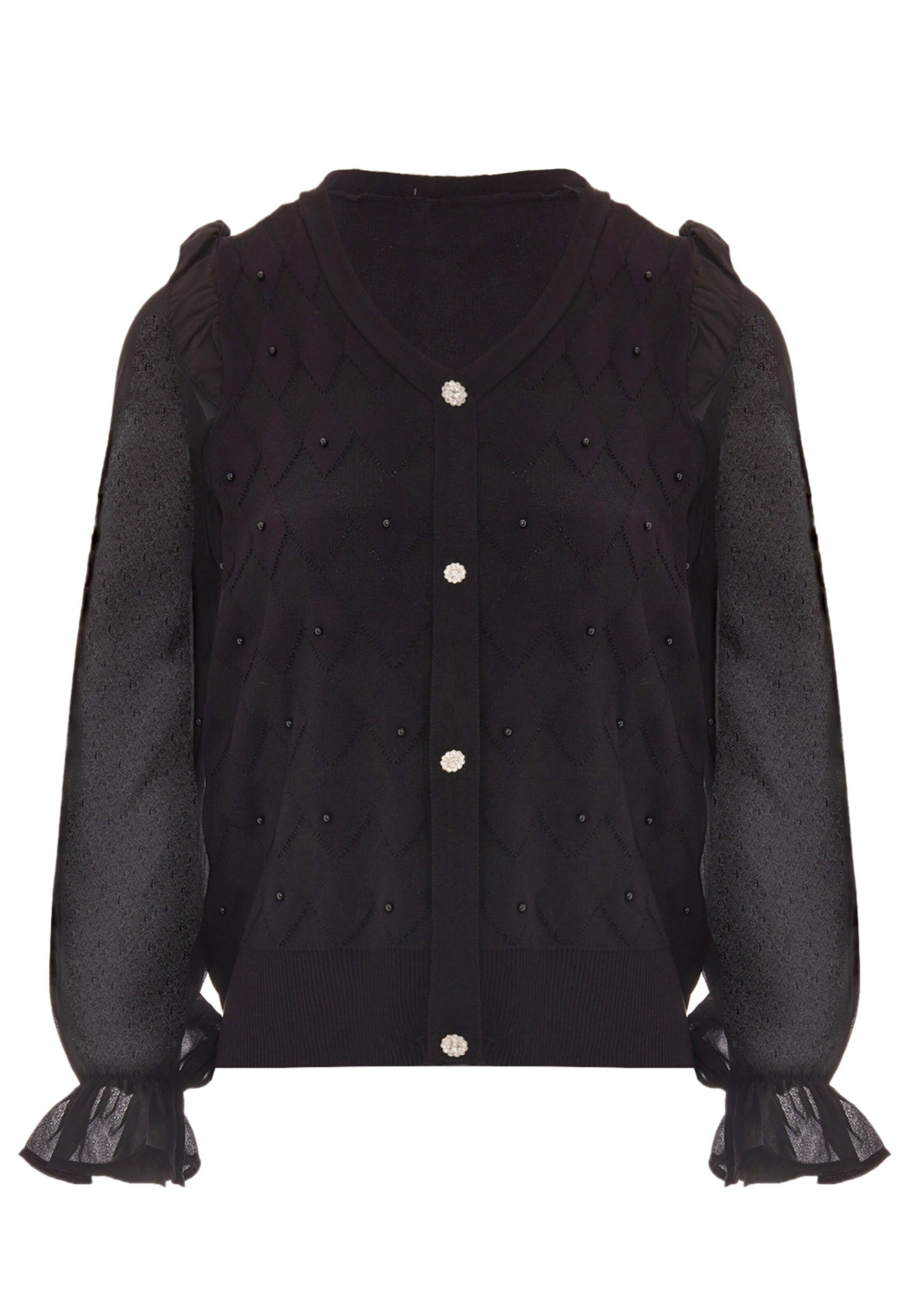 CARNEA - Casaco de malha em preto: frente