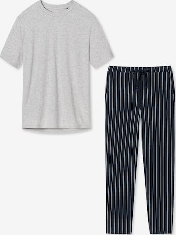 SCHIESSER Pyjama 'Organic Cotton' in Grijs: voorkant