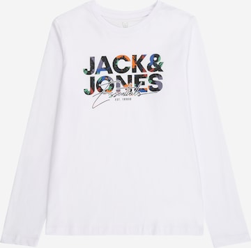 Jack & Jones Junior Shirt 'JJGEPLAS' in Wit: voorkant