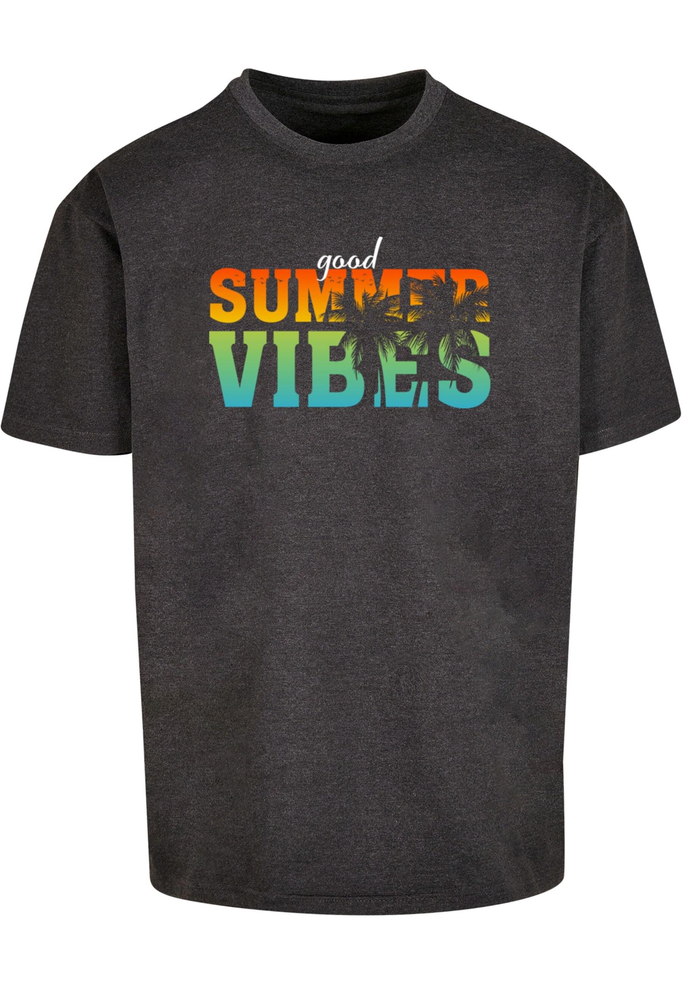 Merchcode T-Shirt 'Good Summer Vibes' in Grau: Vorderseite