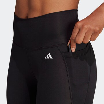 ADIDAS PERFORMANCE Skinny Workout Pants 'Optime Stash' in Black