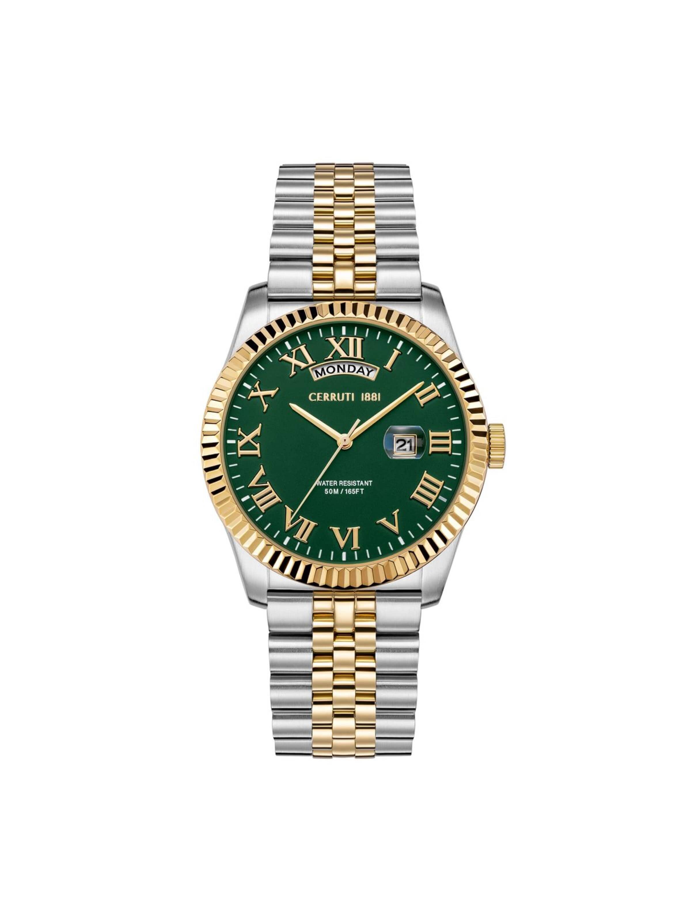 Montre à affichage analogique CERRUTI 1881 en vert : devant