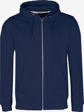 INDICODE Кофта на молнии 'Ponto' в Синий: спереди