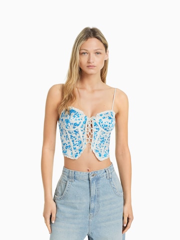 Top di Bershka in blu: frontale