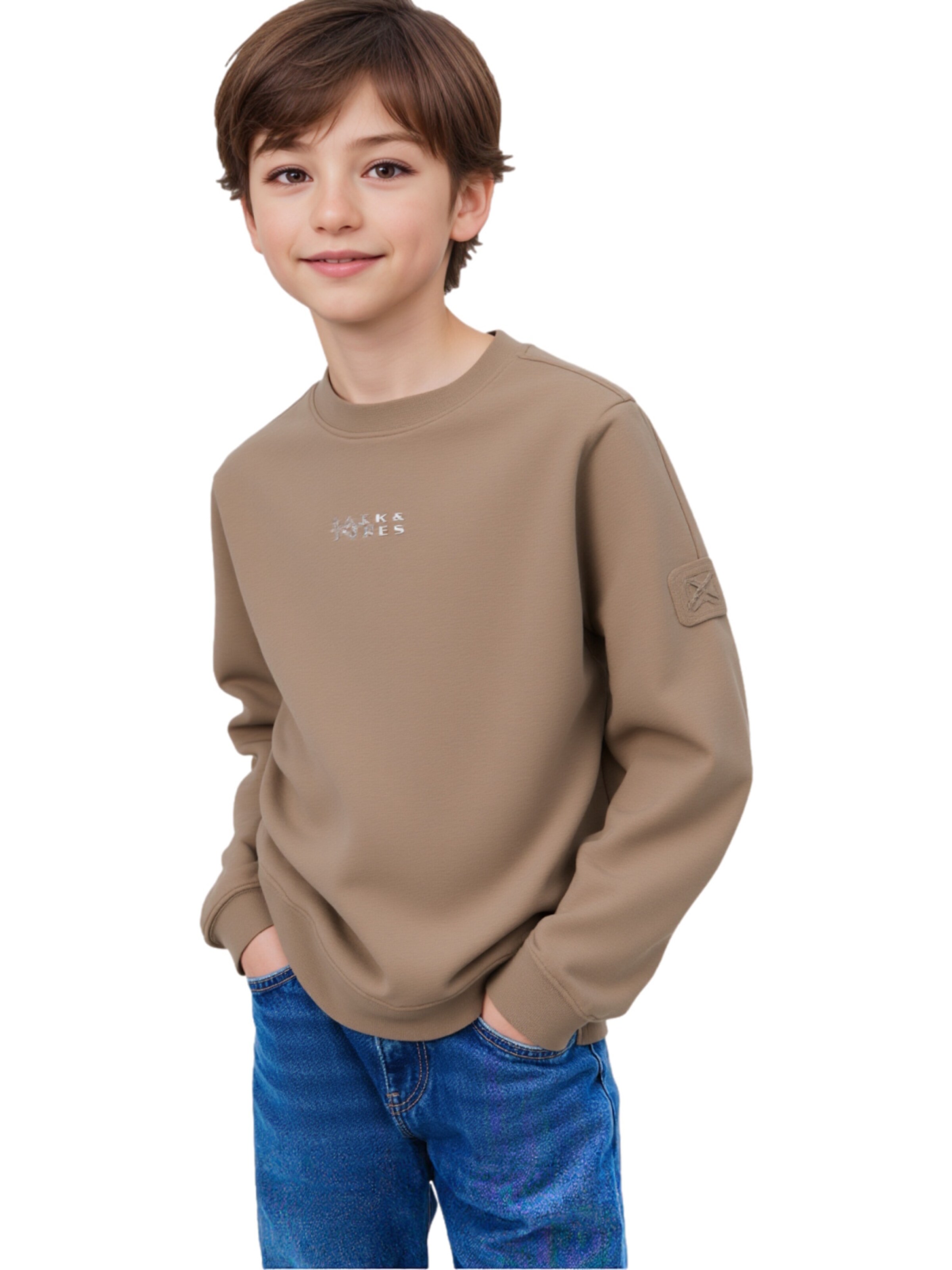 Jack & Jones Junior Sweatshirt in Beige: Vorderseite