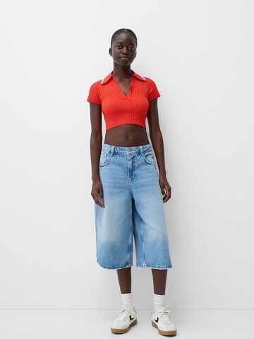Pull-over Bershka en rouge