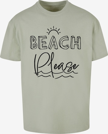 Merchcode T-Shirt 'Beach Please' in Grün: predná strana