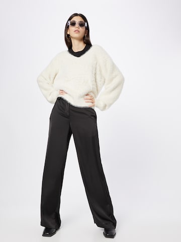 WEEKDAY Wide leg Trousers with creases 'Riley' in Black