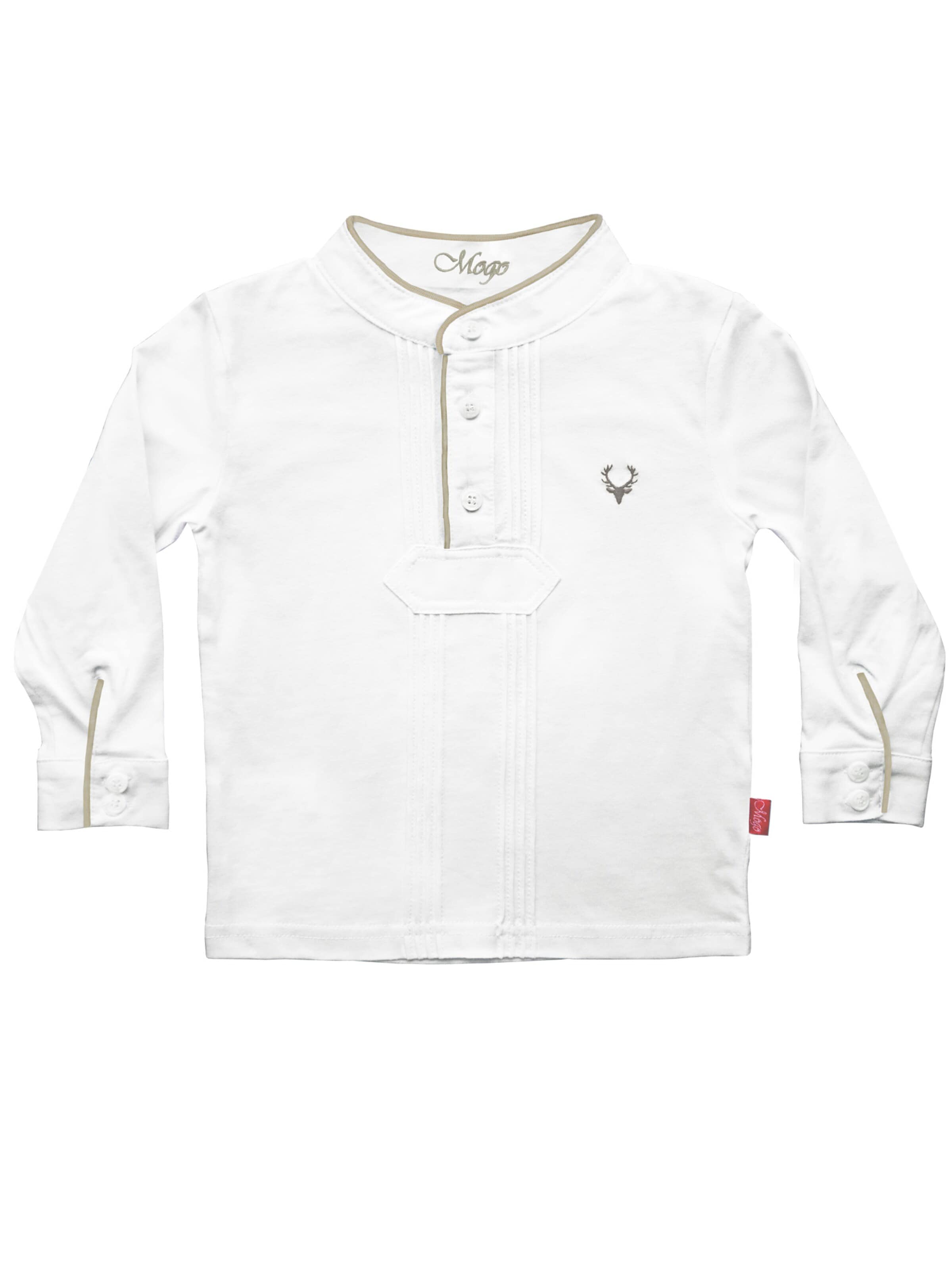 Mogo Shirt 'Pfoadl Shirt/braun langarm'‌‌‌‌‌‌‌‌‌ in Weiß: Vorderseite