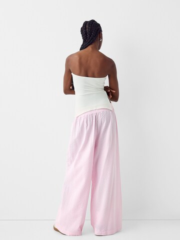 Wide Leg Pantalon Bershka en rose