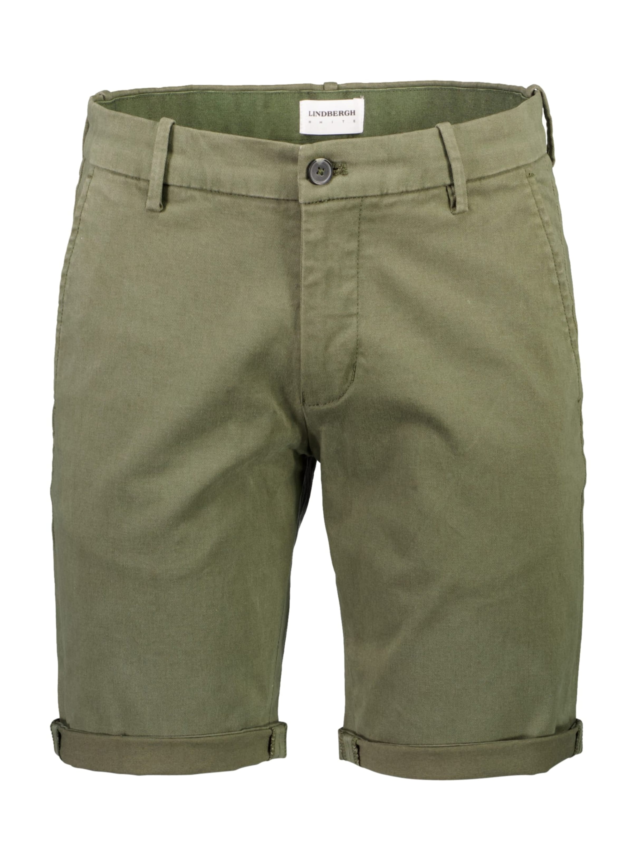 Lindbergh Regular Chino in Groen: voorkant