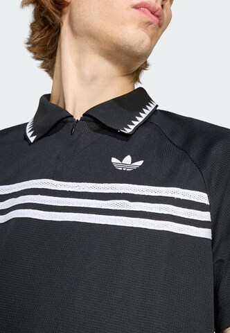 ADIDAS ORIGINALS Poloshirt 'CHEST STRIPES SLIM' in Schwarz