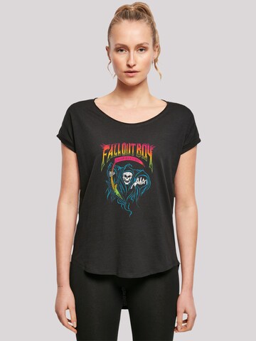 F4NT4STIC Shirt 'Fall Out Boy Rock And Roll Reaper' in Zwart: voorkant