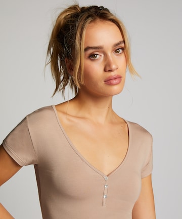 Chemise de nuit 'Henley' Hunkemöller en beige