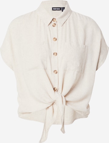 Camicia da donna 'PCPia' di PIECES in beige: frontale