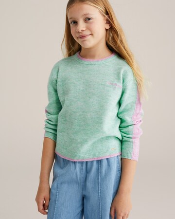 Pull-over WE Fashion en vert : devant