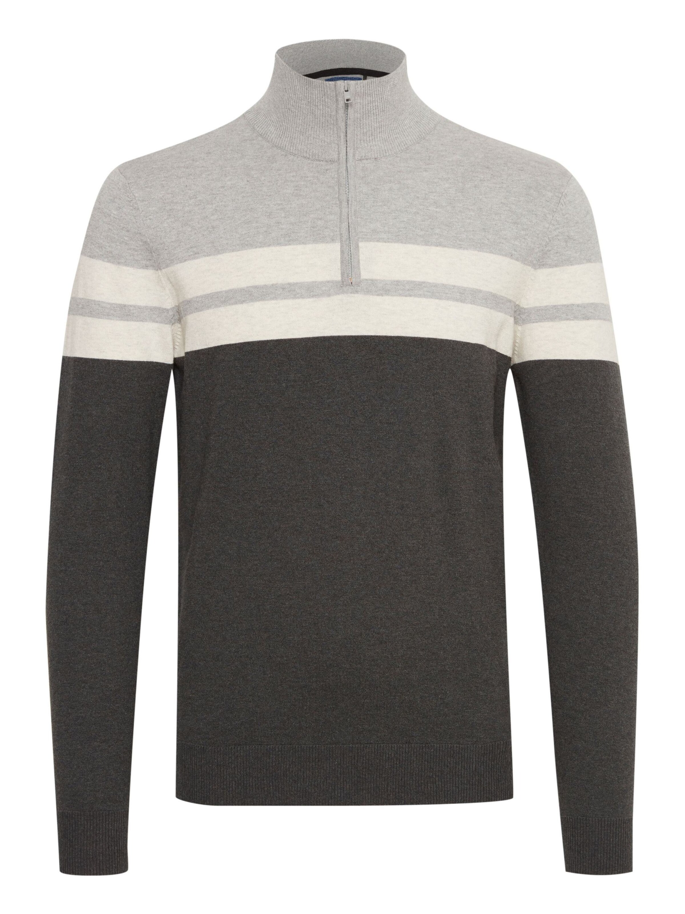 BLEND Trui 'BHNaresh' in XXXL in de kleur Beige / Antraciet / Stone grey, Productweergave